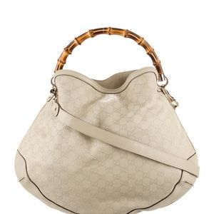 Gorgeous Gucci Bamboo Handle Leather Hobo